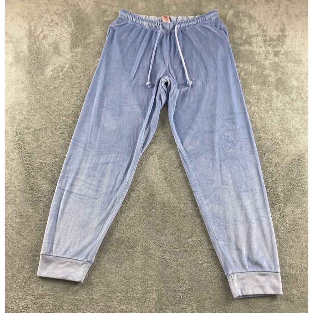 Juicy Couture Womens Velour Pajama Jogger Pants Light Blue‎ Sleepwear Large